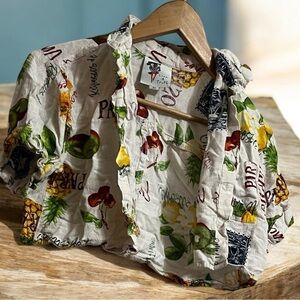 Live 4 Truth Colorful Fruit Print Crop Top Sz M Women